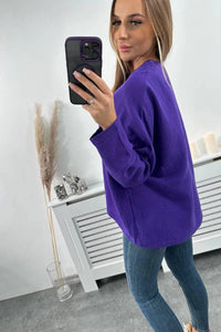 Muslin blouse with rolled - up sleeves 9448 / – Dark || purple цвет / color | Lexline Fashion