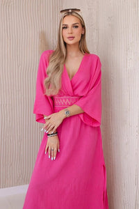 Muslin dress with embroidery at the waist ART88529 / – Pink цвет / color | Lexline Fashion