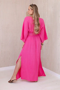 Muslin dress with embroidery at the waist ART88529 / – Pink цвет / color | Lexline Fashion