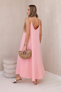 Muslin dress with straps ART88534 / – Apricot цвет / color | Lexline Fashion