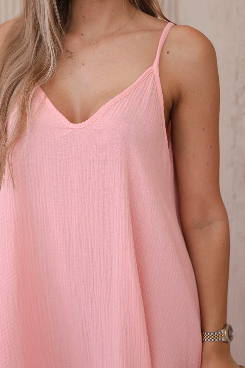 Muslin dress with straps ART88534 / – Apricot цвет / color | Lexline Fashion