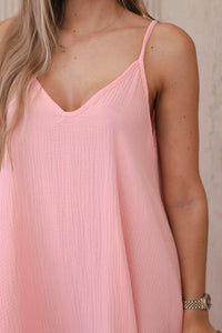Muslin dress with straps ART88534 / – Apricot цвет / color | Lexline Fashion