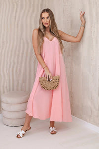 Muslin dress with straps ART88534 / – Apricot цвет / color | Lexline Fashion