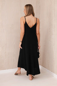 Muslin dress with straps ART88534 / – Black цвет / color | Lexline Fashion