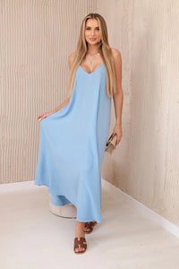 Muslin dress with straps ART88534 / – Blue цвет / color | Lexline Fashion