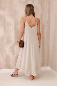 Muslin dress with straps ART88534 / – Dark || beige цвет / color | Lexline Fashion