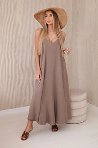Muslin dress with straps ART88534 / – Fango цвет / color | Lexline Fashion