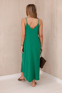 Muslin dress with straps ART88534 / – Green цвет / color | Lexline Fashion