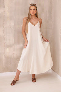 Muslin dress with straps ART88534 / – Light || Beige цвет / color | Lexline Fashion