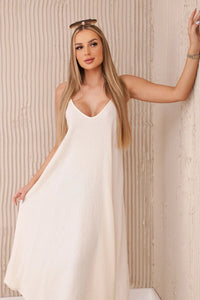 Muslin dress with straps ART88534 / – Light || Beige цвет / color | Lexline Fashion