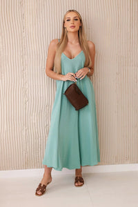 Muslin dress with straps ART88534 / – Mint || Dark цвет / color | Lexline Fashion