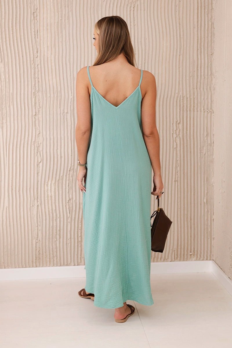 Muslin dress with straps ART88534 / – Mint || Dark цвет / color | Lexline Fashion
