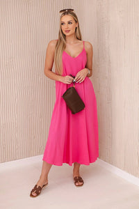 Muslin dress with straps ART88534 / – Pink цвет / color | Lexline Fashion