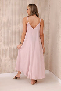 Muslin dress with straps ART88534 / – Powder || Dark цвет / color | Lexline Fashion