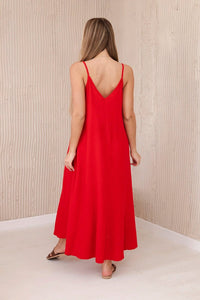 Muslin dress with straps ART88534 / – Red цвет / color | Lexline Fashion