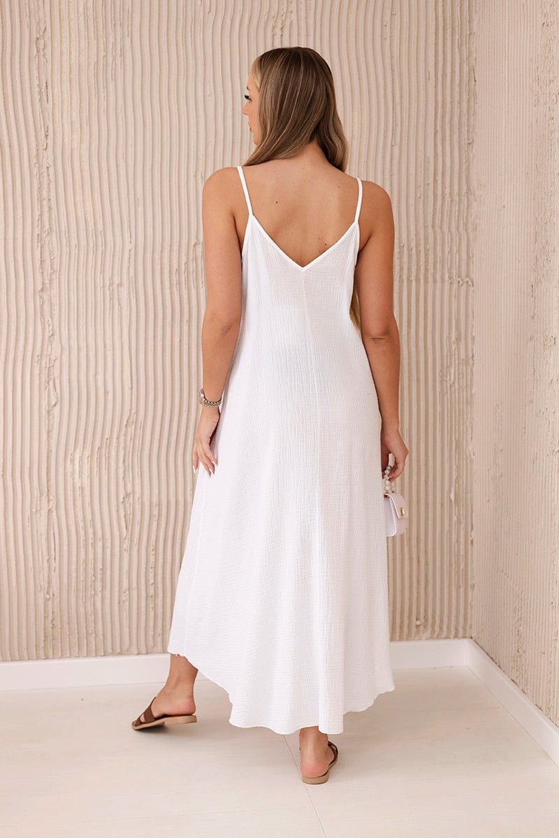 Muslin dress with straps ART88534 / – White цвет / color | Lexline Fashion