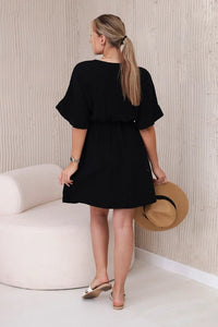 Muslin dress with waist ART88540 / – Black цвет / color | Lexline Fashion