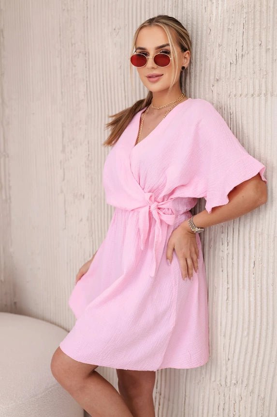 Muslin dress with waist ART88540 / – Light | Pink цвет / color | Lexline Fashion