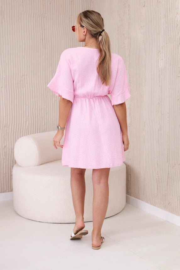 Muslin dress with waist ART88540 / – Light | Pink цвет / color | Lexline Fashion