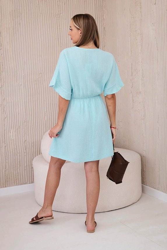 Muslin dress with waist ART88540 / – Mint цвет / color | Lexline Fashion