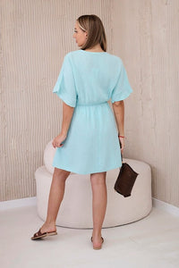 Muslin dress with waist ART88540 / – Mint цвет / color | Lexline Fashion