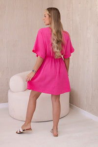 Muslin dress with waist ART88540 / – Pink цвет / color | Lexline Fashion