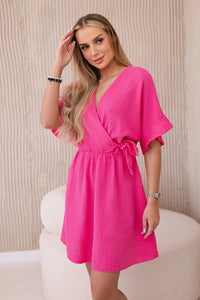 Muslin dress with waist ART88540 / – Pink цвет / color | Lexline Fashion