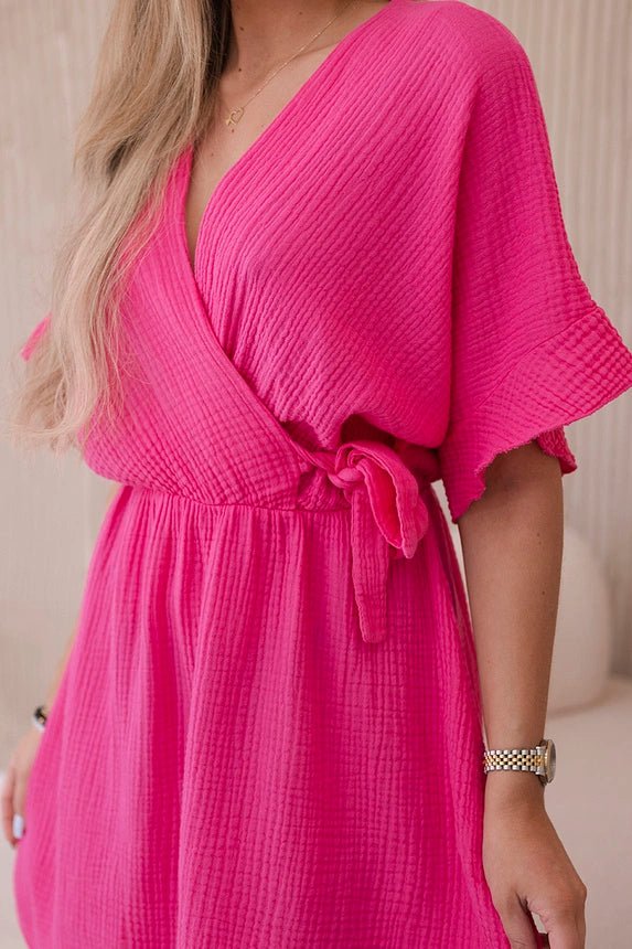 Muslin dress with waist ART88540 / – Pink цвет / color | Lexline Fashion