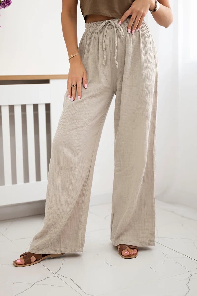 Muslin pants 3204 / – Beige цвет / color | Lexline Fashion