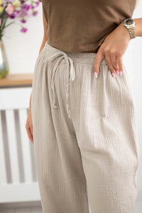 Muslin pants 3204 / – Beige цвет / color | Lexline Fashion