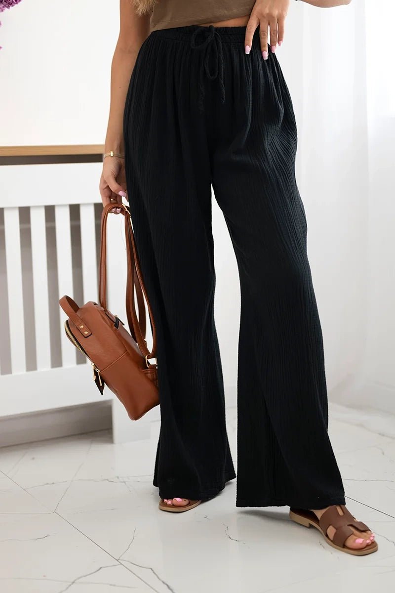 Muslin pants 3204 / – Black цвет / color | Lexline Fashion