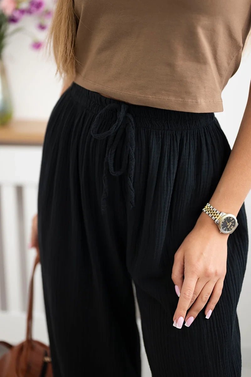 Muslin pants 3204 / – Black цвет / color | Lexline Fashion