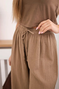 Muslin pants 3204 / – Camel цвет / color | Lexline Fashion