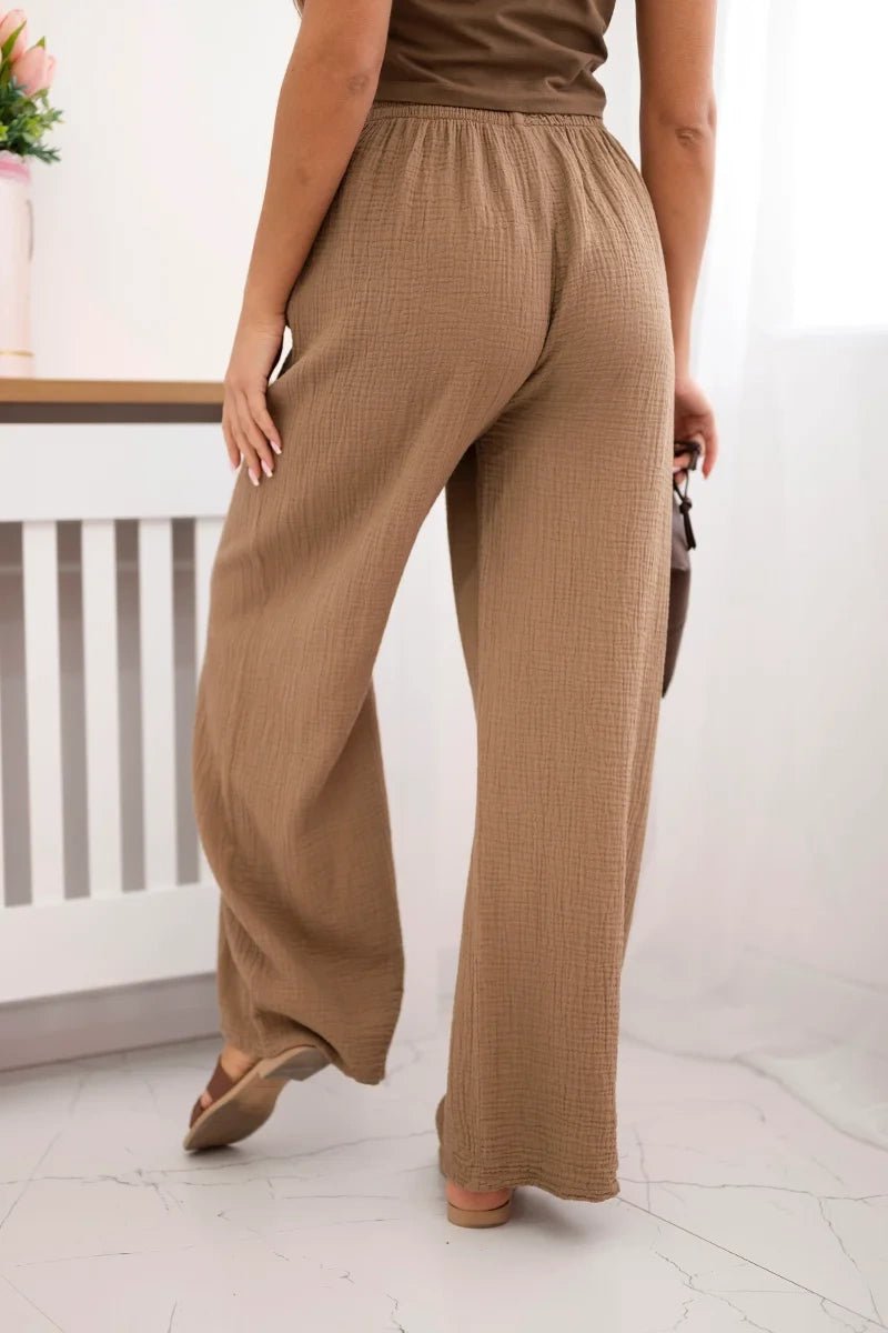 Muslin pants 3204 / – Camel цвет / color | Lexline Fashion