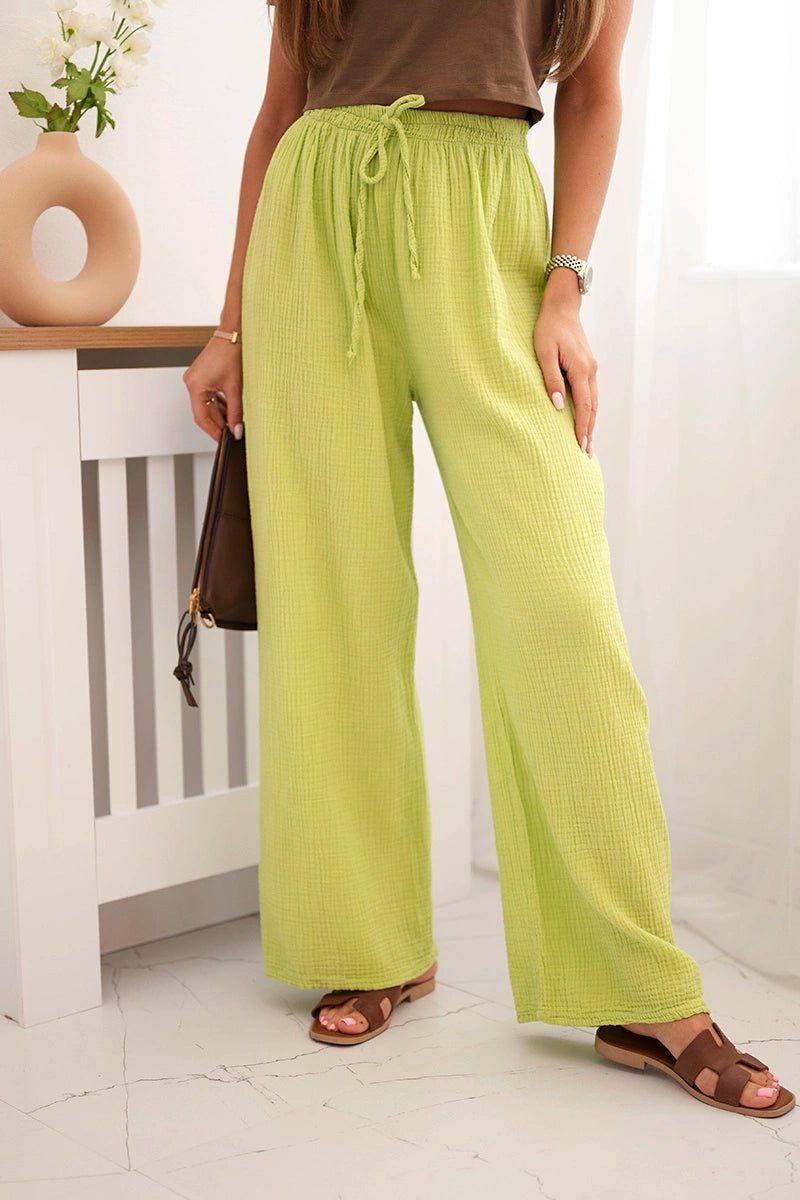 Muslin pants 3204 / – Kiwi цвет / color | Lexline Fashion