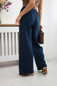 Muslin pants 3204 / – Navy blue цвет / color | Lexline Fashion