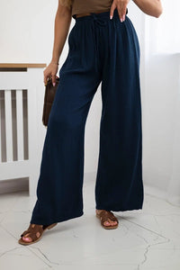 Muslin pants 3204 / – Navy blue цвет / color | Lexline Fashion