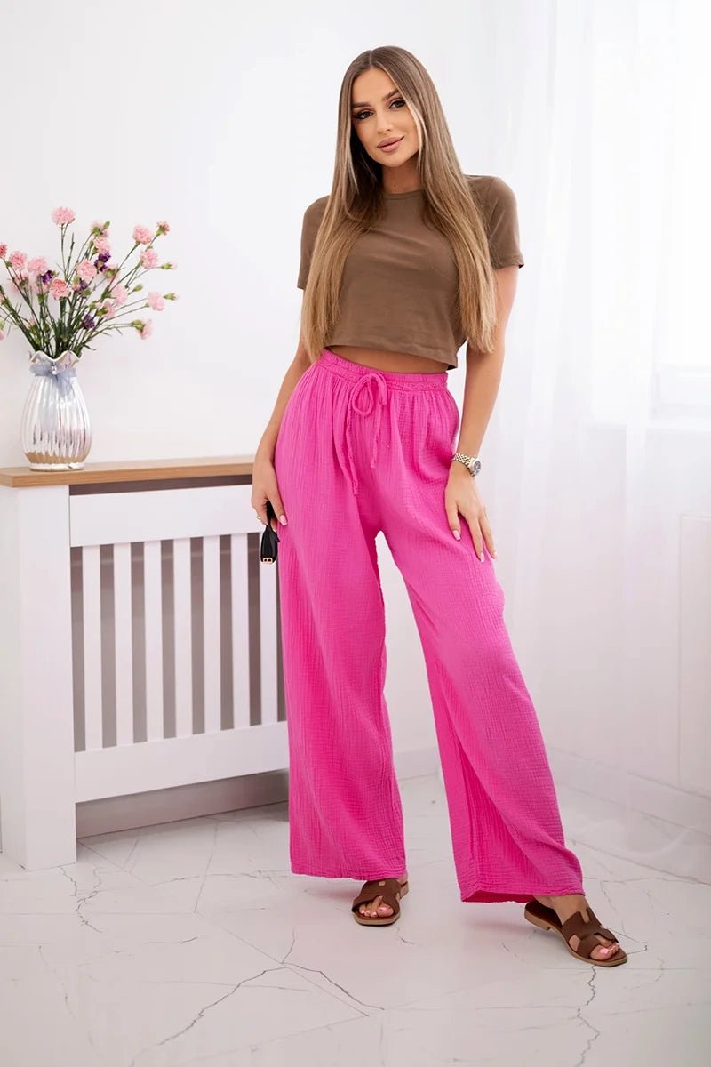Muslin pants 3204 / – Pink цвет / color | Lexline Fashion