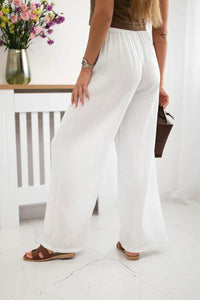 Muslin pants 3204 / – White цвет / color | Lexline Fashion