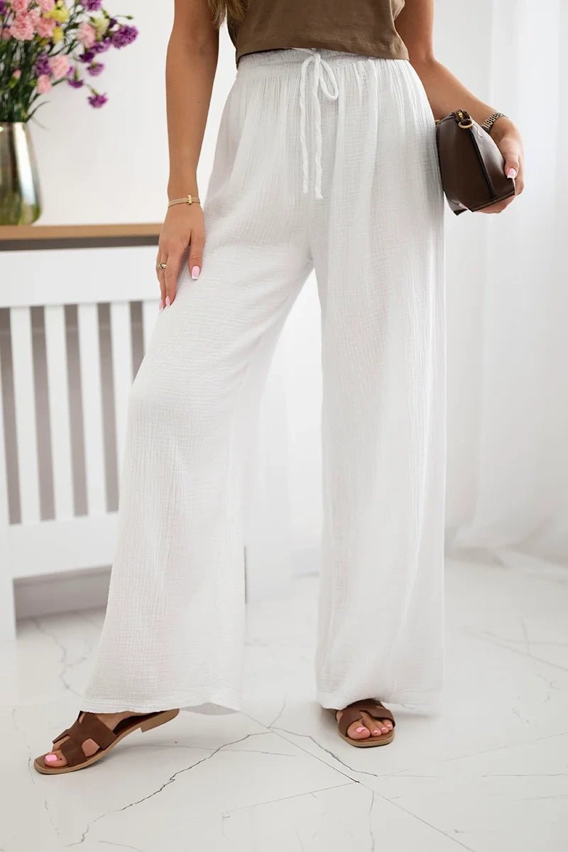 Muslin pants 3204 / – White цвет / color | Lexline Fashion