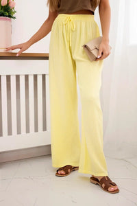 Muslin pants 3204 / – Yellow цвет / color | Lexline Fashion