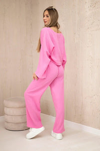 Muslin set blouse + pants 9804 / – Light Pink цвет / color | Lexline Fashion