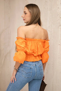 Off - the - shoulder blouse 5435 / – Orange цвет / color | Lexline Fashion