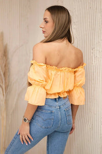 Off - the - shoulder blouse 5435 / – Peachy цвет / color | Lexline Fashion