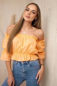 Off - the - shoulder blouse 5435 / – Peachy цвет / color | Lexline Fashion
