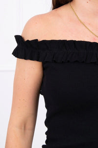 Off - the - shoulder dress 9097 / – Black цвет / color | Lexline Fashion