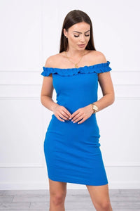 Off - the - shoulder dress 9097 / – Blue cornflower цвет / color | Lexline Fashion