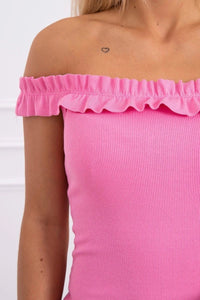 Off - the - shoulder dress 9097 / – Light || Pink цвет / color | Lexline Fashion