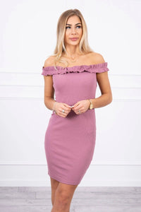Off - the - shoulder dress 9097 / – Pink || Dark цвет / color | Lexline Fashion