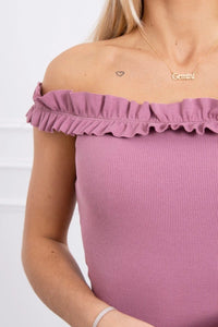 Off - the - shoulder dress 9097 / – Pink || Dark цвет / color | Lexline Fashion